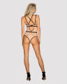 Сексуальное боди с контрастными полосами Obsessive Nudelia teddy S/M
