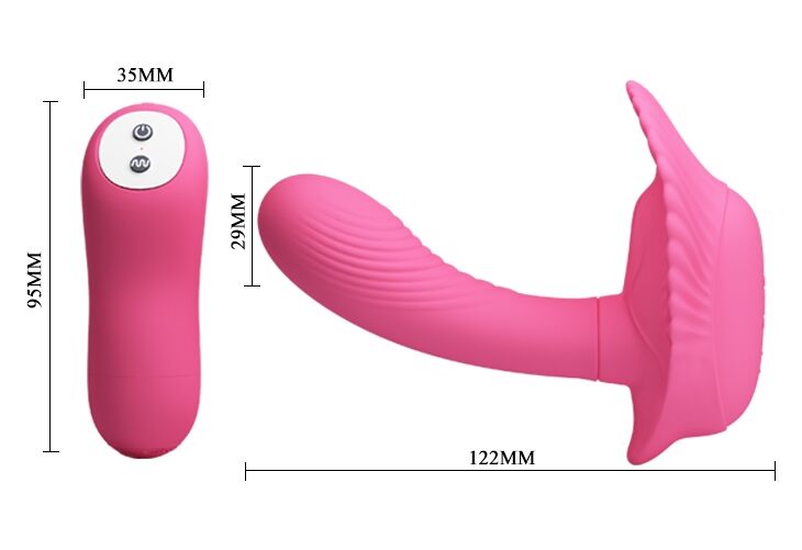 Вибробабочка с стимулятором клитора PRETTY LOVE - Powerful Shell Stimulator , BI-014368W-3
