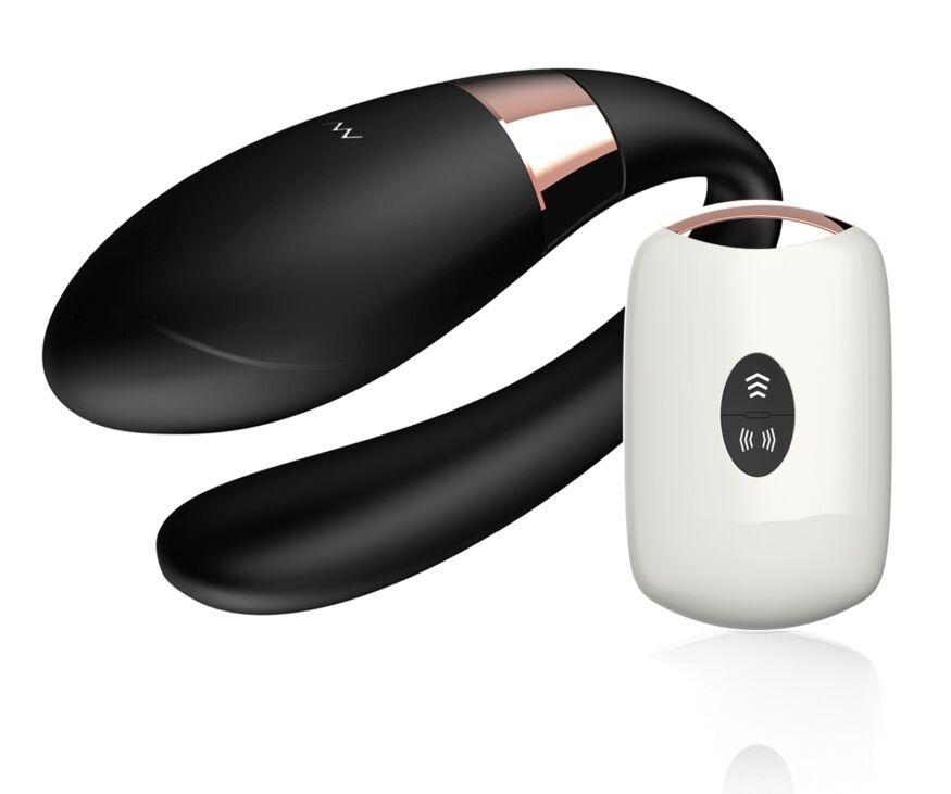 Вибромассажер для пар с пультом ДУ - Boss Series V-Vibe Black USB 7 Function, BS6200003