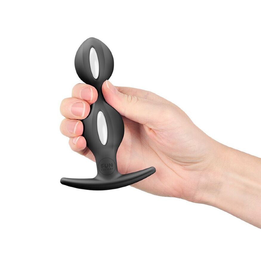 Анальные шарики Fun Factory B BALLS DUO Black, эффект вибрации, диаметр 3,2 и 3,6 см