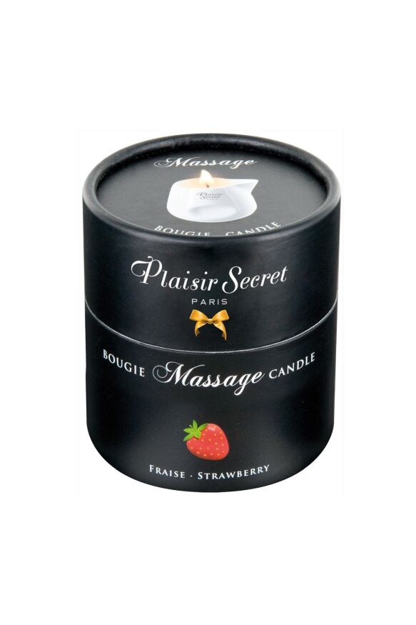 Массажная свеча Plaisir Secret Bougie Strawberry с ароматом клубники, 80 мл
