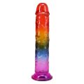 Дилдо Doc Johnson Crystal Jellies - 8.5 Inch Сlassic Dong - Rainbow