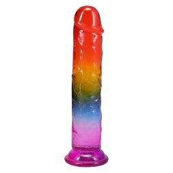 Дилдо Doc Johnson Crystal Jellies - 8.5 Inch Сlassic Dong - Rainbow