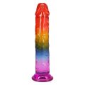 Дилдо Doc Johnson Crystal Jellies - 8.5 Inch Сlassic Dong - Rainbow