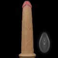 Член с вибрацией и вращением и пультом ДУ - Dual-Layered Silicone Rotator 9" Flesh