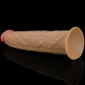 Член с вибрацией и вращением и пультом ДУ - Dual-Layered Silicone Rotator 9" Flesh