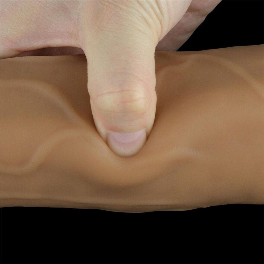 Член с вибрацией и вращением и пультом ДУ - Dual-Layered Silicone Rotator 9" Flesh