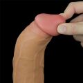 Член с вибрацией и вращением и пультом ДУ - Dual-Layered Silicone Rotator 9" Flesh