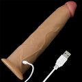 Член с вибрацией и вращением и пультом ДУ - Dual-Layered Silicone Rotator 9" Flesh