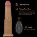 Член с вибрацией и вращением и пультом ДУ - Dual-Layered Silicone Rotator 9" Flesh