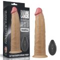 Член с вибрацией и вращением и пультом ДУ - Dual-Layered Silicone Rotator 9" Flesh