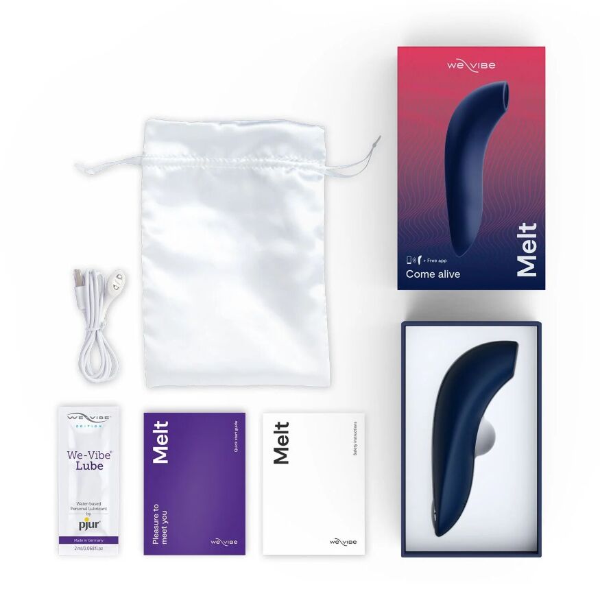 Вакуумний смарт-стимулятор для пар We-Vibe Melt Midnight Blue, зручно поєднувати з проникним сексом