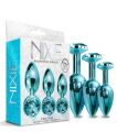 Набор анальных пробок Global Novelties NIXIE METAL BUTT PLUG TRAINER SET, BLUE METALLIC