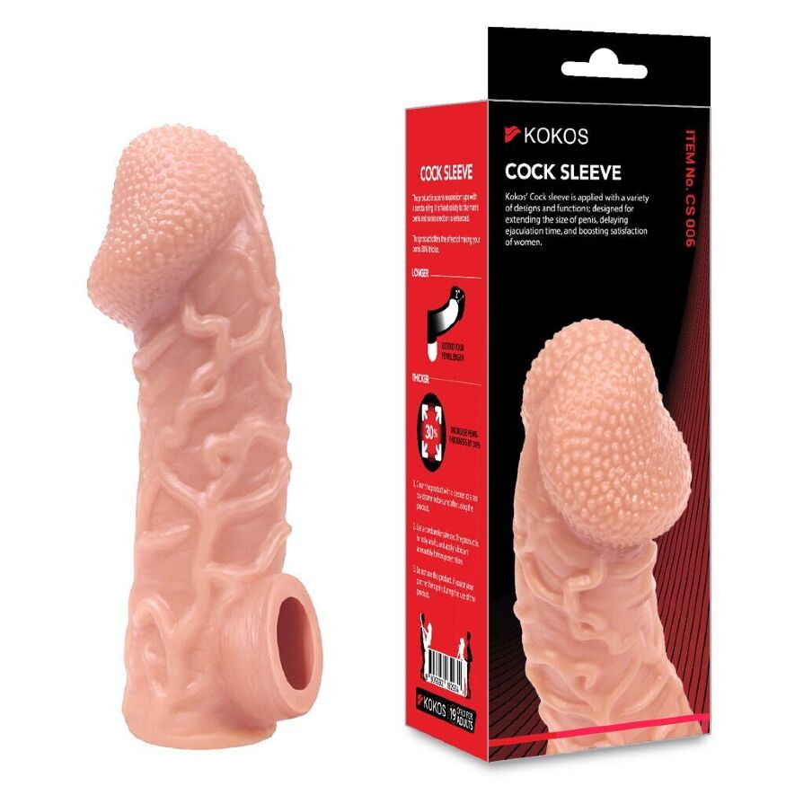 Насадка на член с венками и фиксацией мошонки Kokos Cock Sleeve CS 006 S