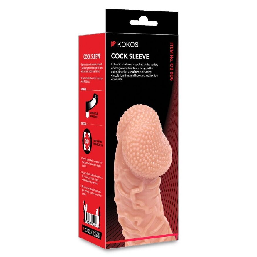 Насадка на член с венками и фиксацией мошонки Kokos Cock Sleeve CS 006 S