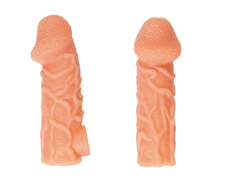 Насадка на член с венками и фиксацией мошонки Kokos Cock Sleeve CS 006 S