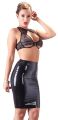 Спідниця з латексу до колін LateX ROK midi чорна, XL