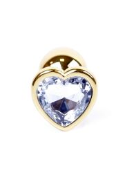 Анальна пробка - Jewellery Gold Heart Plug Clear