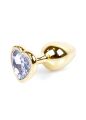 Анальная пробка - Jewellery Gold Heart Plug Clear