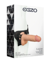 Страпон із кібершкіри з яєчками EGZO Evolution STR004