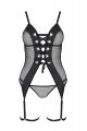Корсет та стрінги чорний S/M BETH CORSET - Passion
