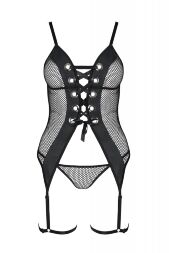 Корсет та стрінги чорний S/M BETH CORSET - Passion