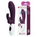 Вібромасажер для стимуляції точки G та клітора Pretty Love - Naughty Bunny Dark Purple, BW-500071-A2