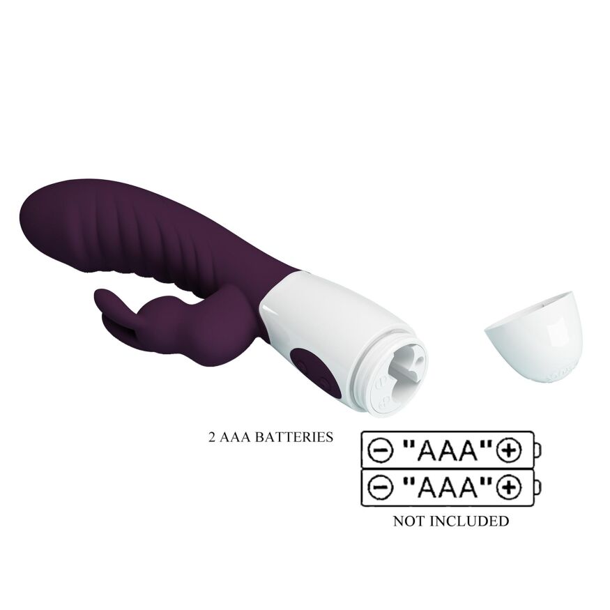 Вібромасажер для стимуляції точки G та клітора Pretty Love - Naughty Bunny Dark Purple, BW-500071-A2