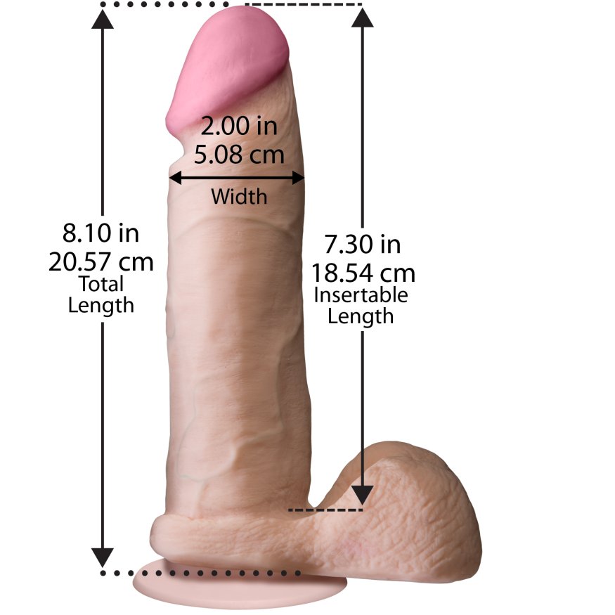 Фалоімітатор Doc Johnson The Realistic Cock 8 inch White - ULTRASKYN, Vack-U-Lock, діаметр 5,1 см