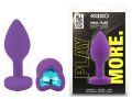 Силиконовая анальная пробка EGZO - Silicone Violet Heart Plug Aqua, size S