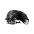 Металлическая анальная пробка Лисий хвост Alive Black And White Fox Tail S, диаметр 2,9 см (мятая упаковка!!!)