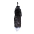 Металлическая анальная пробка Лисий хвост Alive Black And White Fox Tail S, диаметр 2,9 см (мятая упаковка!!!)