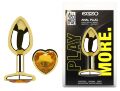Анальная пробка с кристаллом EGZO - Gold Heart Plug Yellow size M