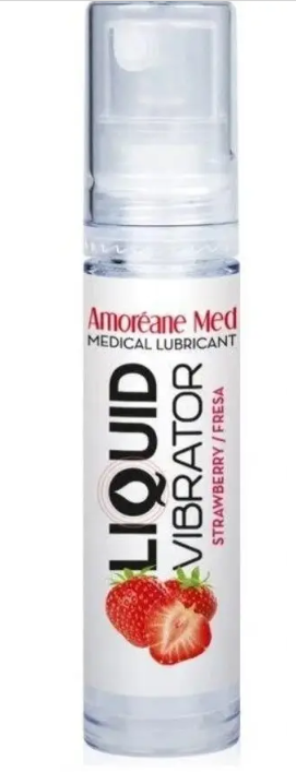 Стимулюючий лубрикант від Amoreane Med: Liquid vibrator - Strawberry (рідкий вібратор), 10 ml