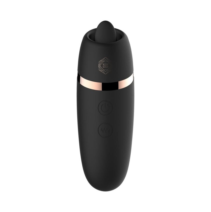 Міні-вібратор з язичком Rosy Gold - Vibrating &amp; Licking Dual Stimulator
