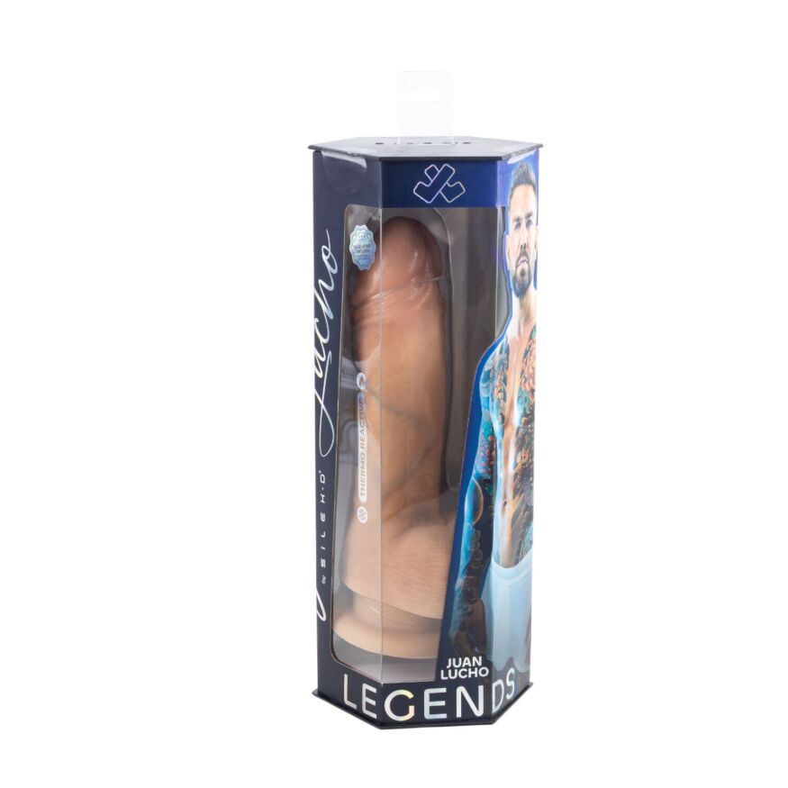 Фалоімітатор SilexD Legends - Juan Lucho Dildo 9", двошаровий, силікон+Silexpan
