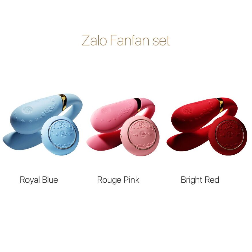 Смарт вибратор для пар Zalo — Fanfan set Royal Blue, пульт ДУ