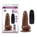 Вибратор реалистичный на присоске Chisa Ballsy Super Cock JUMBO JACK с пультом, коричневый
