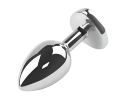 Анальная пробка с кристаллом EGZO - Silver Heart Plug Red size M