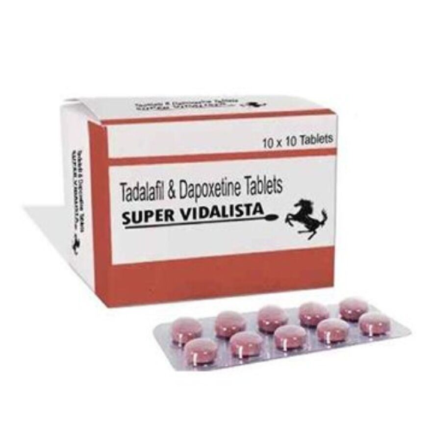 Таблетки для потенции Super Vidalista (Сиалис + Дапоксетин) (цена за пластину 10 таблеток)
