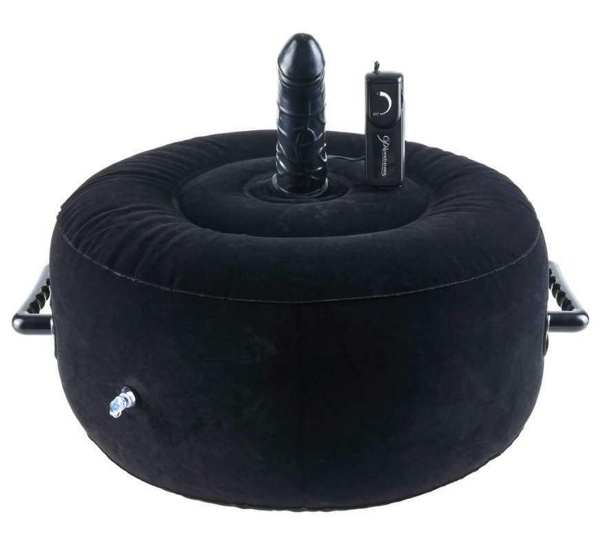 М'яка надувна подушка для сексу з вібратором FFS Inflatable Hot Seat Black