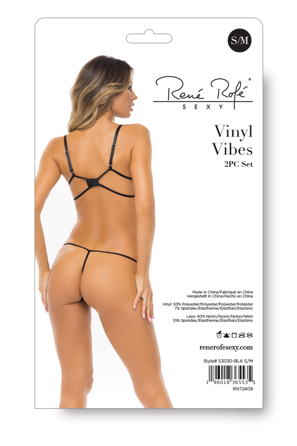 Комплект белья VINYL VIBES 2PC SET BLACK, S/M