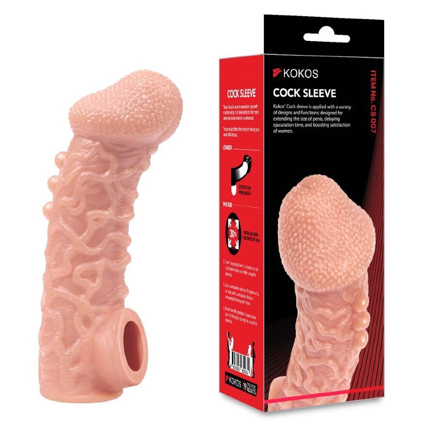 Насадка на член с загнутой головкой с фиксацией Kokos Cock Sleeve CS 007 S