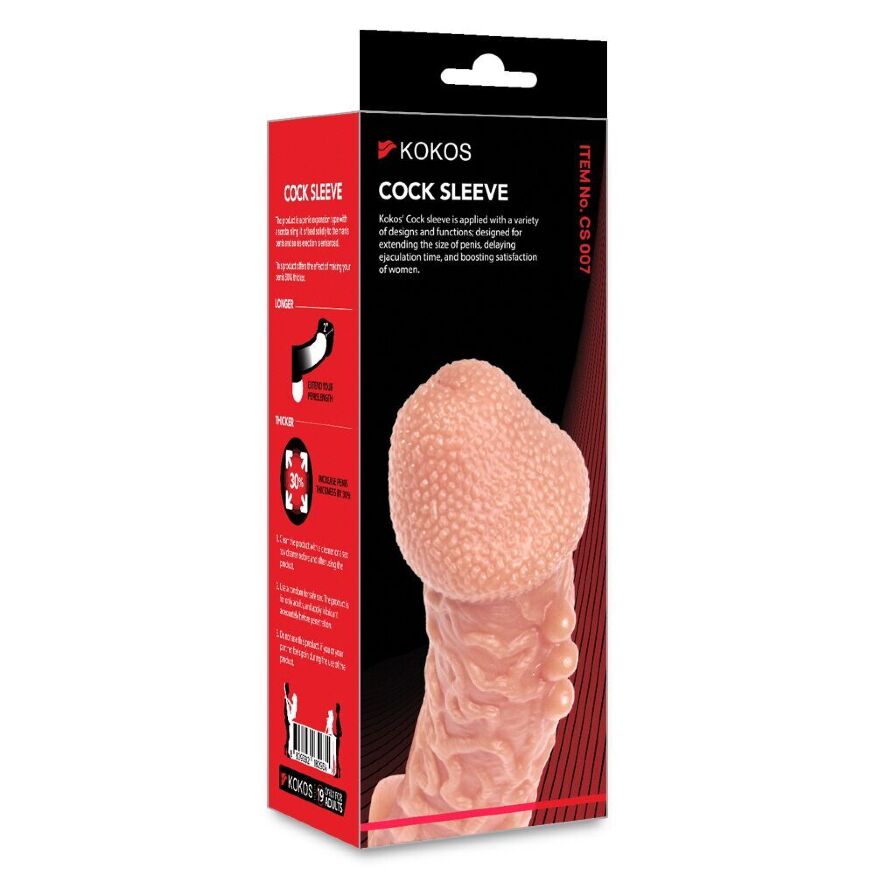 Насадка на член с загнутой головкой с фиксацией Kokos Cock Sleeve CS 007 S