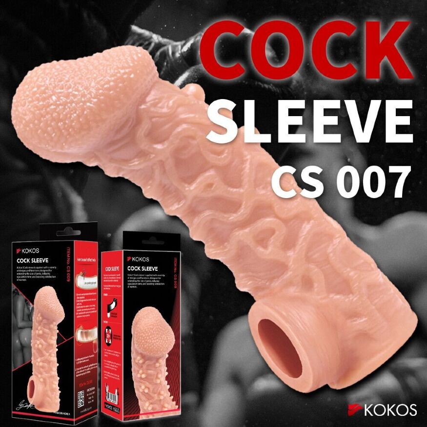 Насадка на член с загнутой головкой с фиксацией Kokos Cock Sleeve CS 007 S