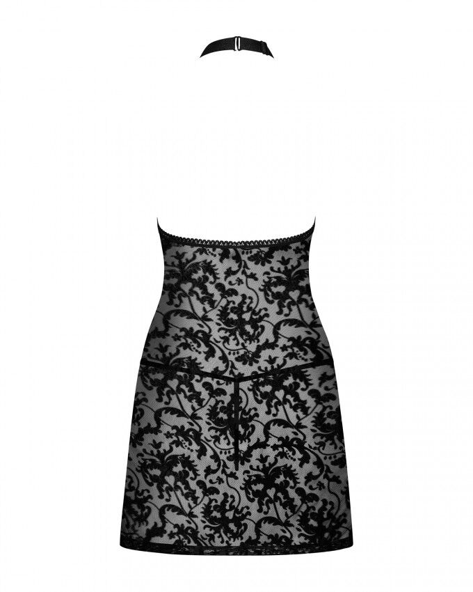 Рубашка з трусиками Obsessive Softily chemise 2XL/3XL Чорний