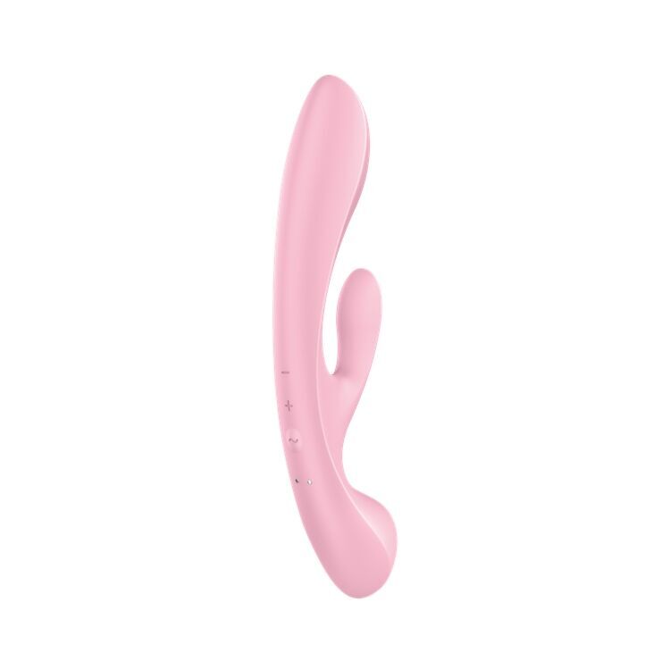 Двосторонній вібратор-кролик Satisfyer Triple Oh Pink, 3 мотори, руків’я-масажер