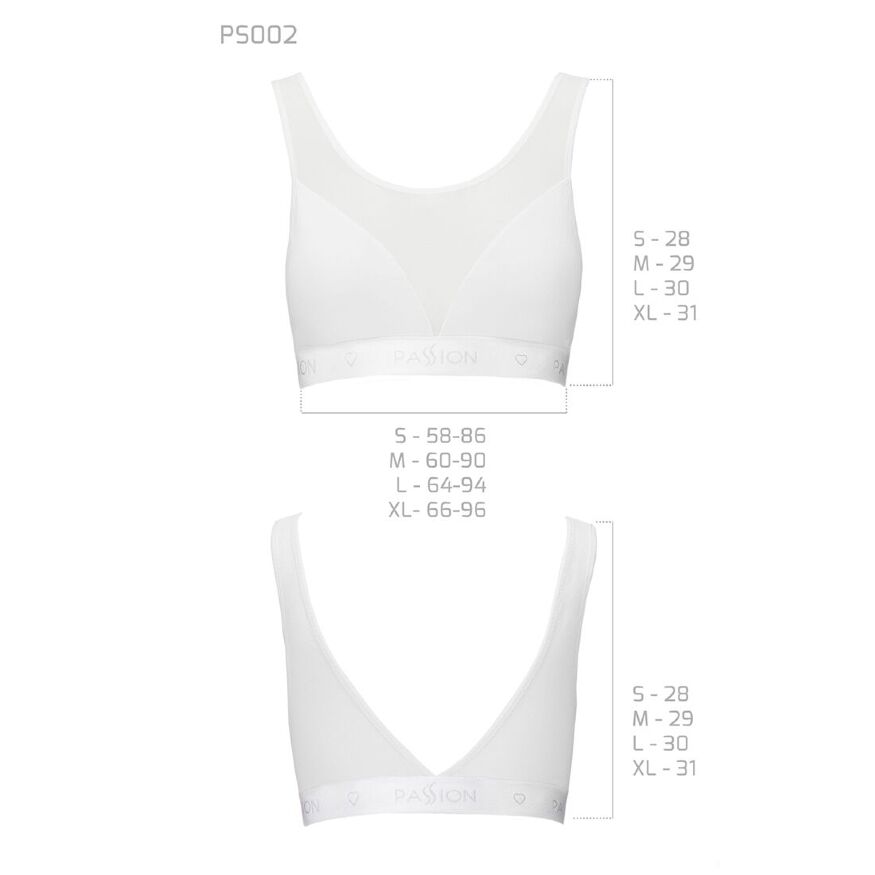 Топ с прозрачной вставкой PS002 TOP white L - Passion