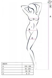 Відвертий бодістокінг з глибоким декольте Passion BS075 white