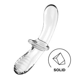 Двухсторонний стеклянный дилдо Satisfyer Double Crystal Transparent, боросиликатное стекло, унисекс (повреждена упаковка!!!)
